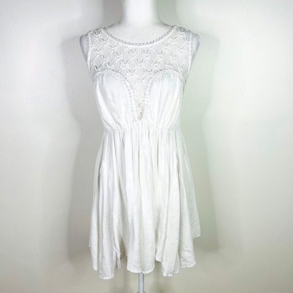Free People Size‎ Medium The Fiesta Dress in White Lace Bohemian - Picture 1 of 9